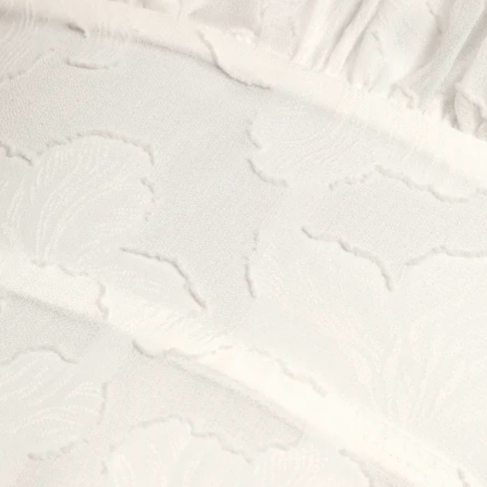 Lulus Sweet Sentiments White Jacquard Tiered Midi Dress Women’s Large NWT - Picture 7 of 13